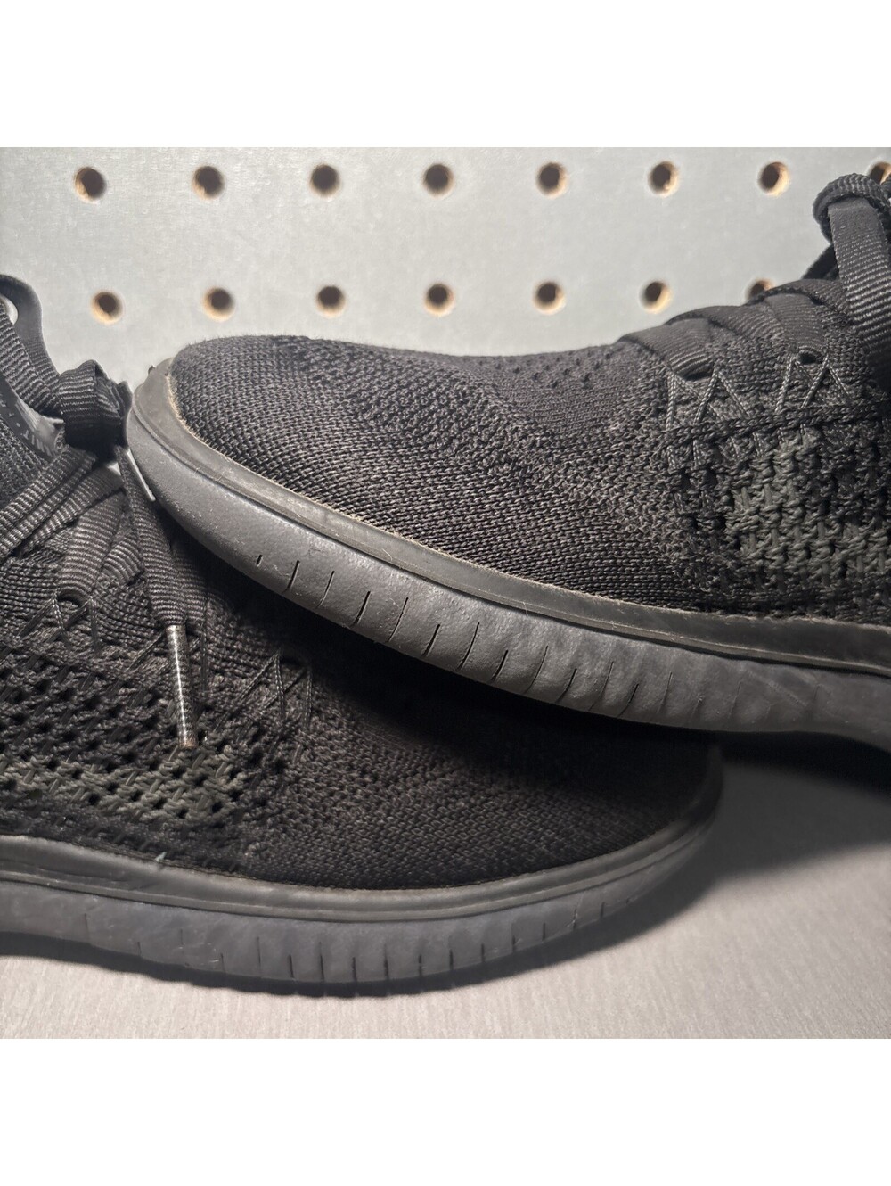 Nike Free RN Flyknit 2018 Shoes Womens 7 Triple Black Anthracite 942839-002 READ - Picture 14 of 15